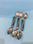 A set of six Georgian silver Newcastle tea spoons, Christian Kerr Reid 1806-1818 weight 61 grams