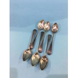 A set of six Georgian silver Newcastle tea spoons, Christian Kerr Reid 1806-1818 weight 61 grams