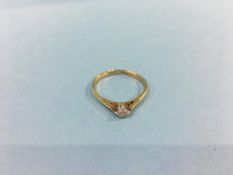 A 9ct gold diamond solitaire ring, weight 1.7 grams