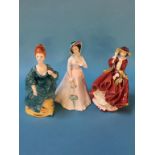 Three Royal Doulton figures to include 'Top o The Hill', 'Julia' and 'Olga'