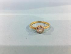 A 22ct gold and white sapphire ring, size N, 2.7g