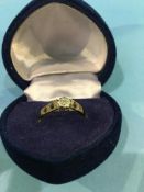 Boxed 9ct gold diamond solitaire ring, weight 1.4 grams