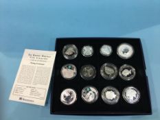 Collection of various silver proof coins