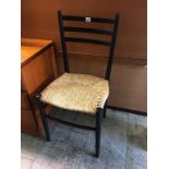 Pair of Italian rush work chairs