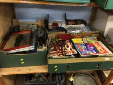 A shelf of assorted to include ephemera and costume jewellery etc.