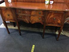 Reproduction mahogany serpentine sideboard