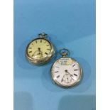 Two silver pocket watches