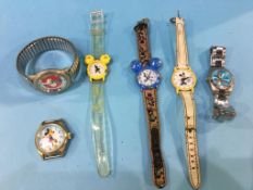 Various Mickey Mouse watches etc.