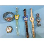 Various Mickey Mouse watches etc.