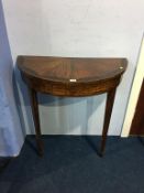 Pair of half moon hall tables