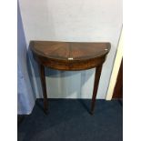 Pair of half moon hall tables