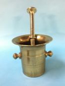 A Trench Art brass pestle and mortar