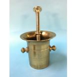 A Trench Art brass pestle and mortar