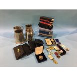 Six silver and enamelled Masonic badges, 'Temple Lodge 5881' etc.