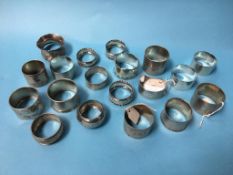 Collection of silver napkin rings, 474g