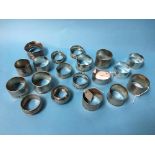 Collection of silver napkin rings, 474g