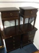 Pair of Stag bedside chests and a pair of bedside drawers (4)