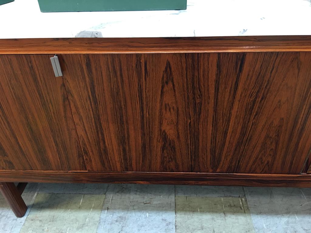 A Robert Heritage for Archie Shine 1960's rosewood marble top sideboard, having twin cupboard - Image 4 of 12