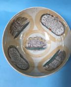 Sunderland lustre bowl, 'Sailors farewell'