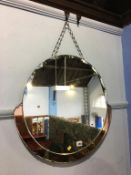 A Deco two colour circular mirror, 54cm diameter