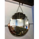 A Deco two colour circular mirror, 54cm diameter