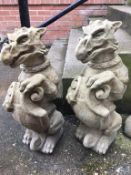 Pair of composite stone gargoyles