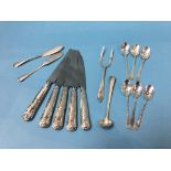 Silver mounted knives, spoons etc.