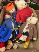 Collection of Paddington Bear soft toys