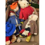 Collection of Paddington Bear soft toys