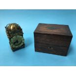 Reproduction lantern clock and a mahogany box