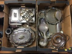 Quantity of silver plate in two boxes