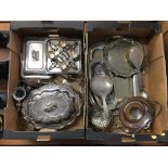 Quantity of silver plate in two boxes