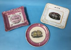 Three Sunderland lustre wall plaques