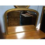 Gilt over mantle mirror, 125cm wide