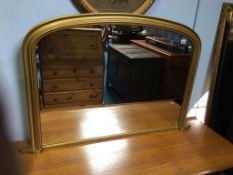 Gilt over mantle mirror, 125cm wide