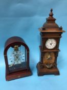 Sewills mahogany mantle clock and one other