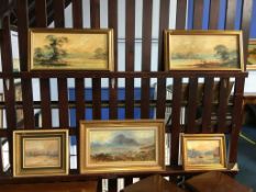 A collection of five Terence McArdle oils on board, signed, pair of 'View of River Tyne', three