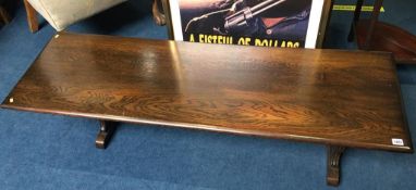 Long oak coffee table