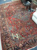 Large Persian design carpet square, 360 x 269cm