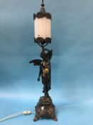 Spelter figural lamp