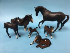 Six Royal Doulton horses