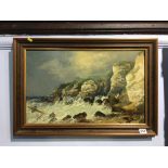 Thomas Thorpe, oil on canvas, unsigned (bears label to verso), 'Coastal view near Seaham', 37 x