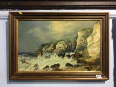 Thomas Thorpe, oil on canvas, unsigned (bears label to verso), 'Coastal view near Seaham', 37 x