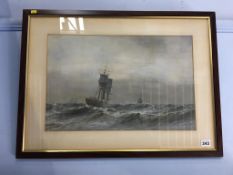 Wm Thomas Nichols Boyce, (1857 - 1911), watercolour, signed, dated 1901, 'Three sailing vessels at