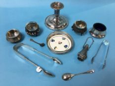 Tray containing assorted silver items