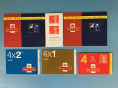 5 books of 20 1st Class stamps, 1 book of 24 2nd Class stamps, 9 books of 12 2nd Class stamps, 1