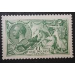 An album of G.B. stamps to include; a £1 Seahorse green Waterlow printed stamp and a Postal Union