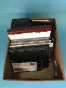 A box of various Smilers, booklets of stamps, albums etc., both G.B. and Irish