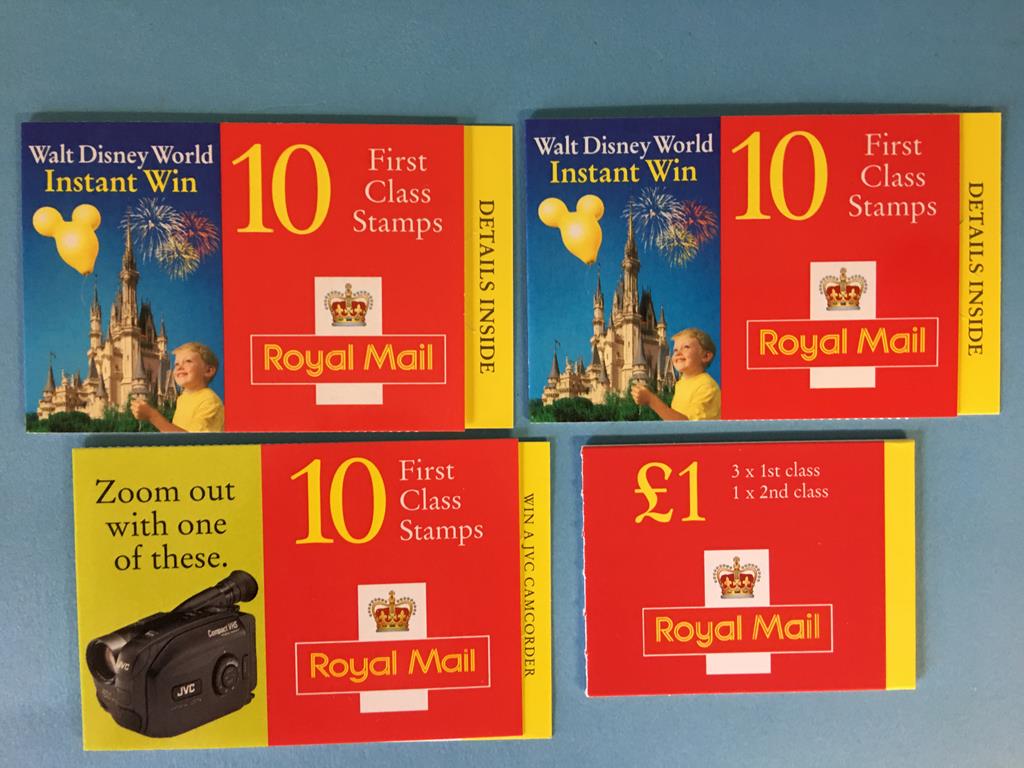 9 booklets of £1 (3 x 1st Class and 1 x 2nd Class), 14 Booklets of 4 2nd Class stamps, 1 booklet