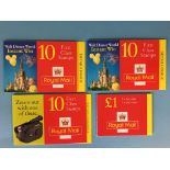 9 booklets of £1 (3 x 1st Class and 1 x 2nd Class), 14 Booklets of 4 2nd Class stamps, 1 booklet
